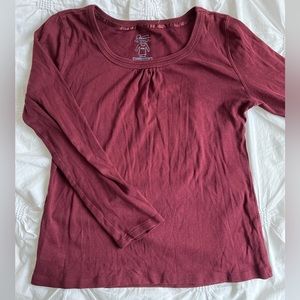 Vintage! Red Ruched Long-Sleeve